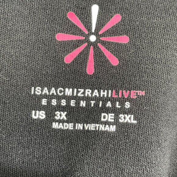 Isaac Mizrahi Live Essentials Womens Plus 3X Black 3/4 Sleeve Pima Tunic Top - Picture 4 of 11